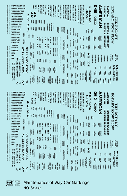 Maintenance Of Way (MOW) Data and Markings