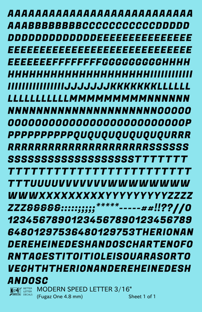 Modern Speed Letter Letter Number Alphabet