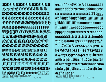 Old English Bible Letter Number Alphabet