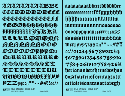 Old English Bible Letter Number Alphabet