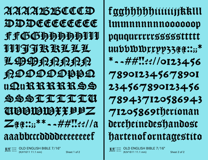 Old English Bible Letter Number Alphabet
