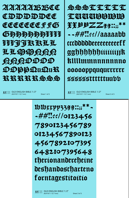 Old English Bible Letter Number Alphabet