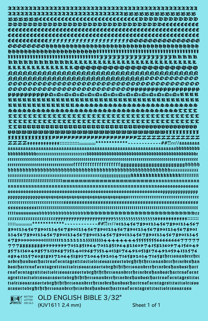 Old English Bible Letter Number Alphabet
