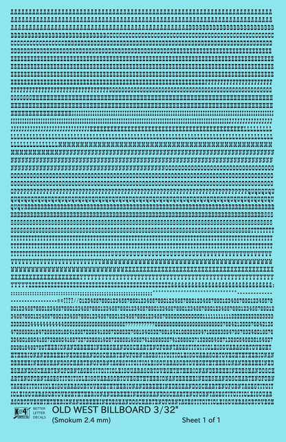 Old West Billboard Letter Number Alphabet