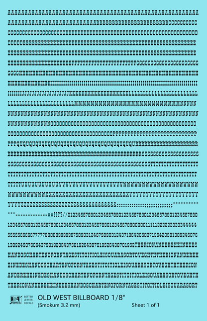 Old West Billboard Letter Number Alphabet