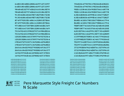 Pere Marquette Style Numbers  White 9 and 4 Inch Renumber