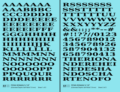 Penn Roman Letter Number Alphabet