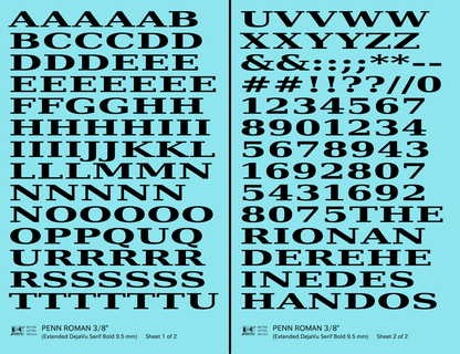 Penn Roman Letter Number Alphabet