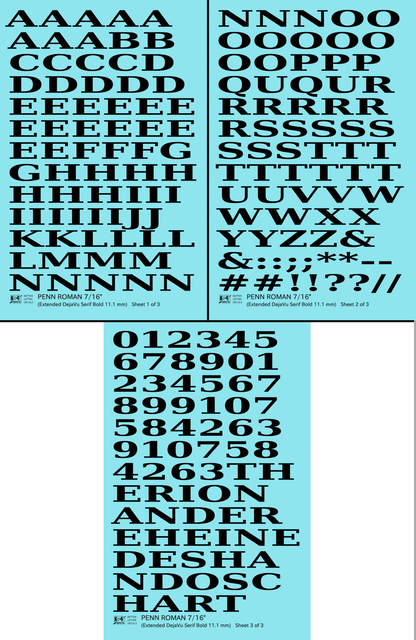 Penn Roman Letter Number Alphabet