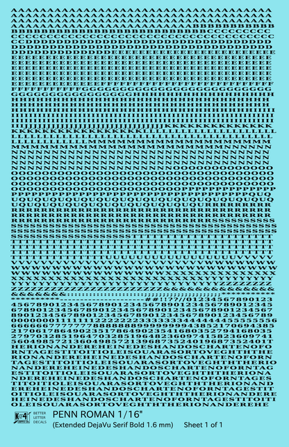 Penn Roman Letter Number Alphabet