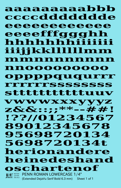 Lowercase Penn Roman Letter Number Alphabet