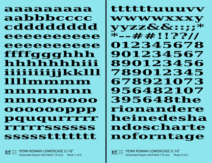 Lowercase Penn Roman Letter Number Alphabet