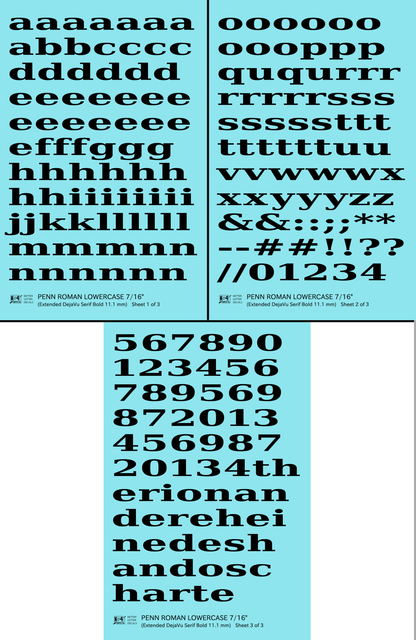 Lowercase Penn Roman Letter Number Alphabet