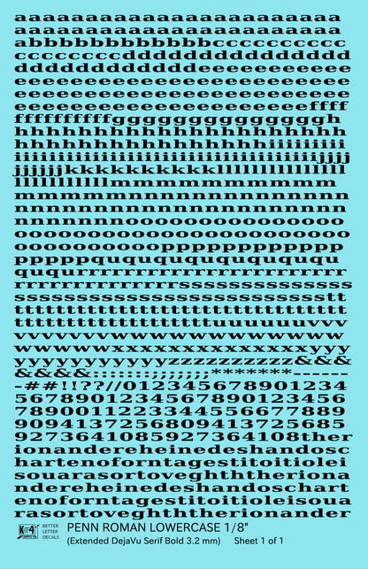 Lowercase Penn Roman Letter Number Alphabet