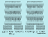 PRR Pennsylvania Style 7 Scale Inch Railroad Roman Freight Car Numbers