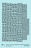 PRR Pennsylvania Style 7 Scale Inch Railroad Roman Freight Car Numbers
