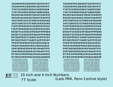 Late PRR Pennsylvania/Penn Central 10 Scale Inch Gothic Freight Car Numbers