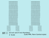Late PRR Pennsylvania/Penn Central 10 Scale Inch Gothic Freight Car Numbers