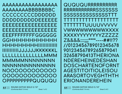 Round Modern Gothic Bold Letter Number Alphabet