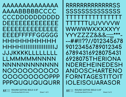 Round Modern Gothic Bold Letter Number Alphabet