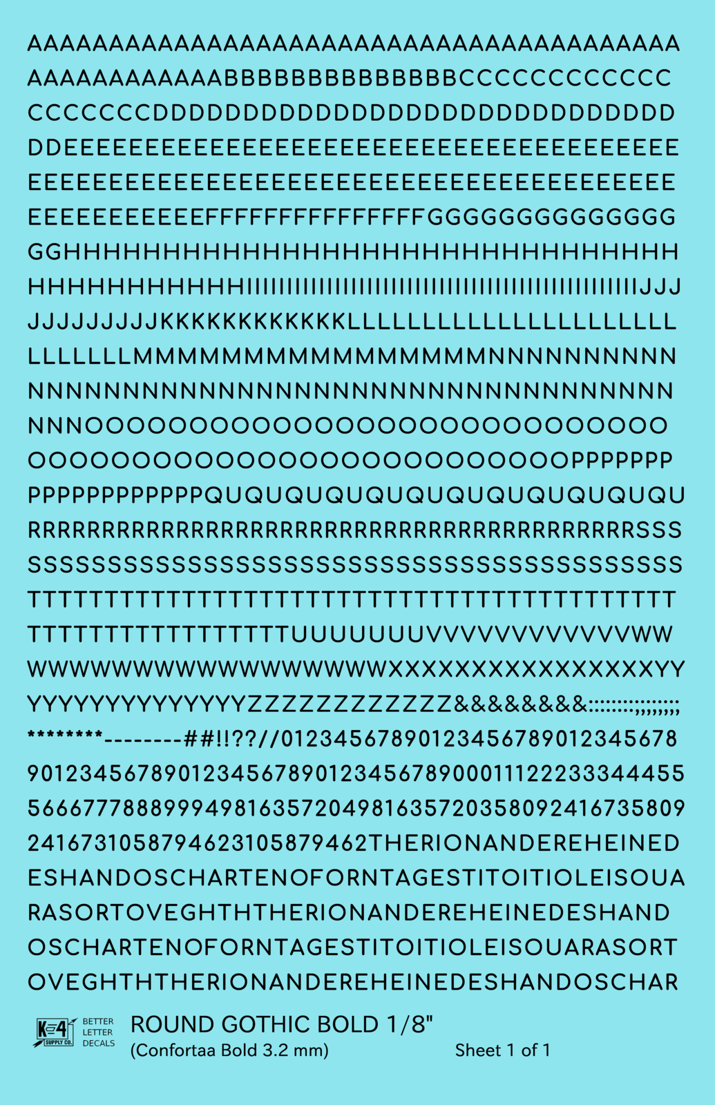 Round Modern Gothic Bold Letter Number Alphabet