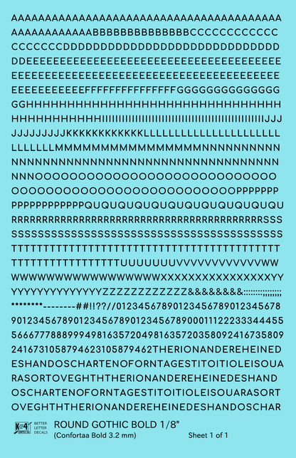 Round Modern Gothic Bold Letter Number Alphabet
