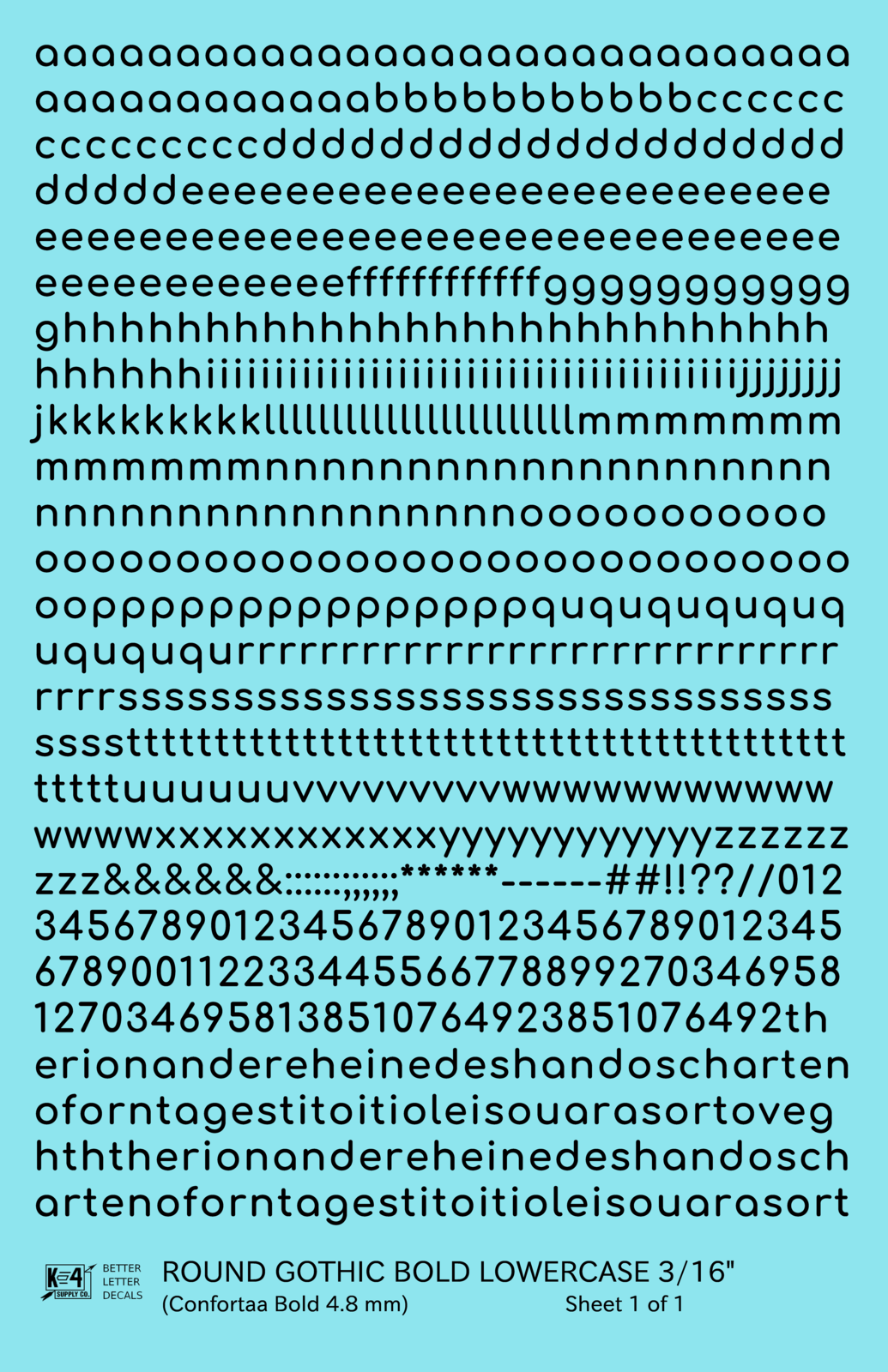 Lowercase Round Modern Gothic Bold Letter