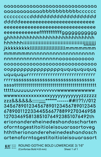 Lowercase Round Modern Gothic Bold Letter