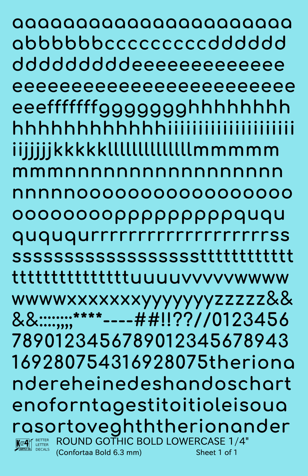 Lowercase Round Modern Gothic Bold Letter