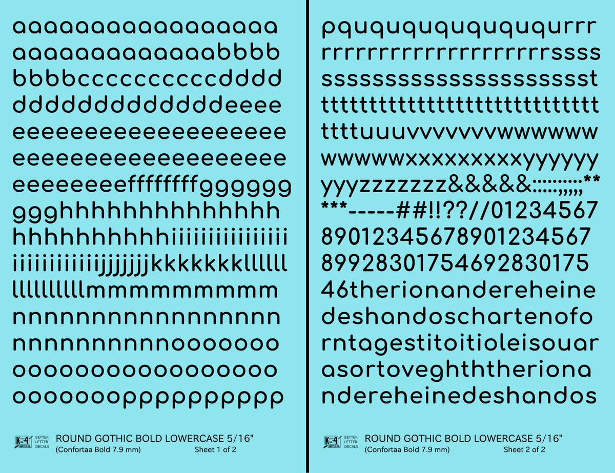 Lowercase Round Modern Gothic Bold Letter