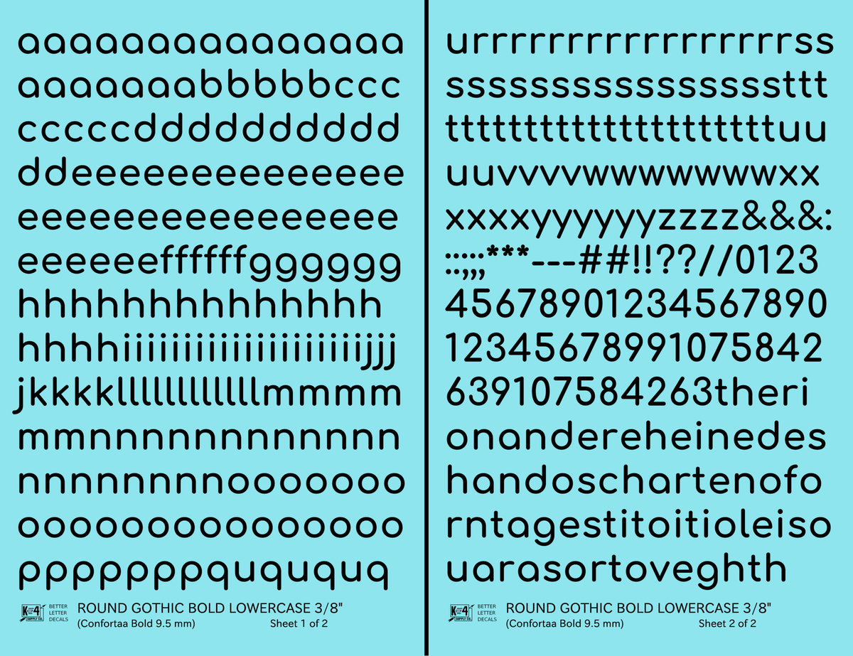 Lowercase Round Modern Gothic Bold Letter
