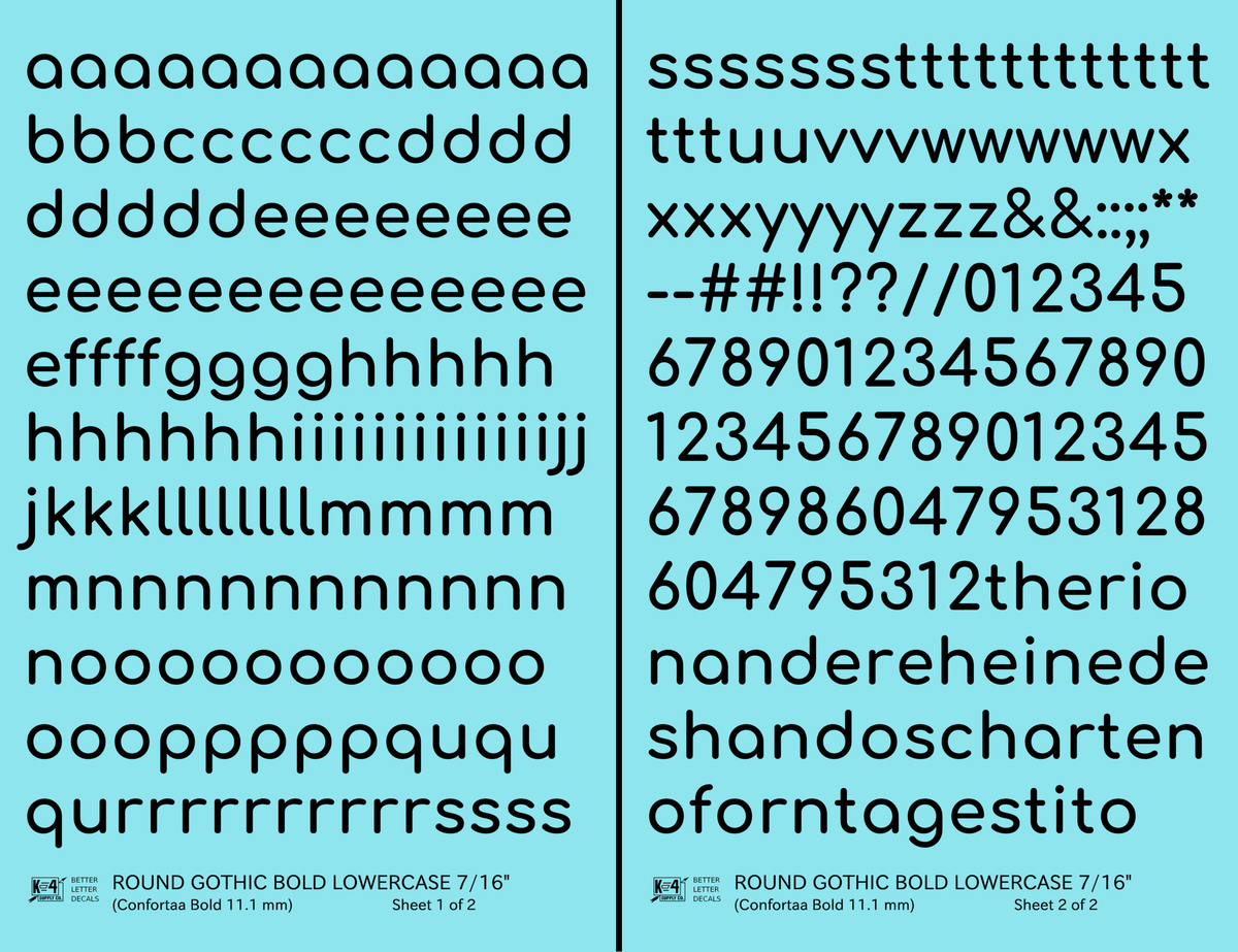 Lowercase Round Modern Gothic Bold Letter