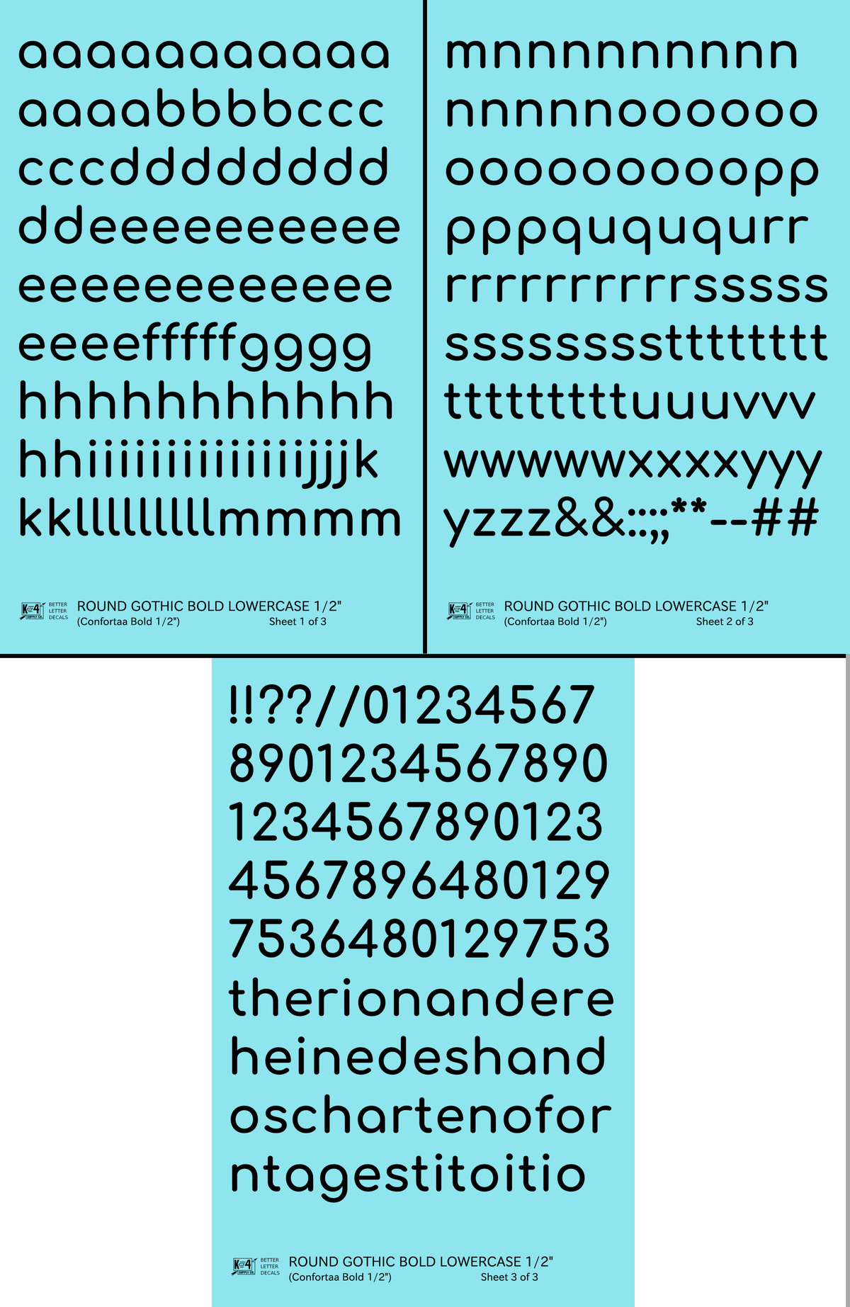 Lowercase Round Modern Gothic Bold Letter