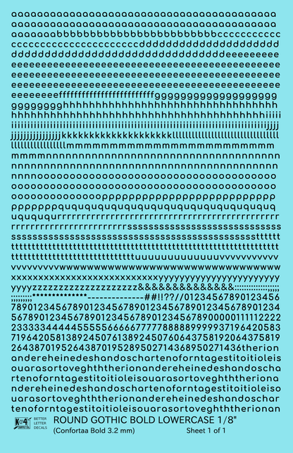 Lowercase Round Modern Gothic Bold Letter