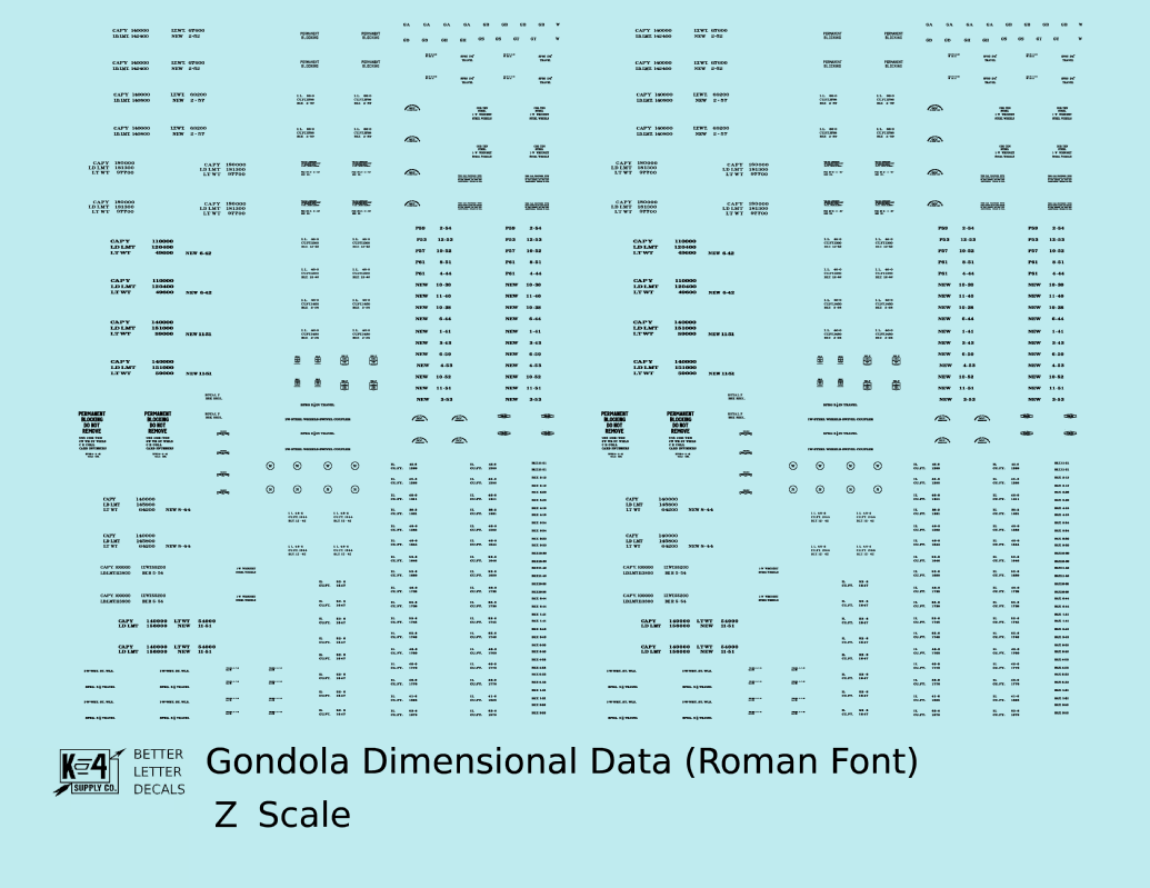 Dimensional and Weight Data Gondola Railroad Roman