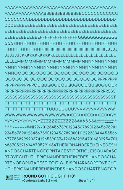 Round Modern Gothic Light Letter Number Alphabet