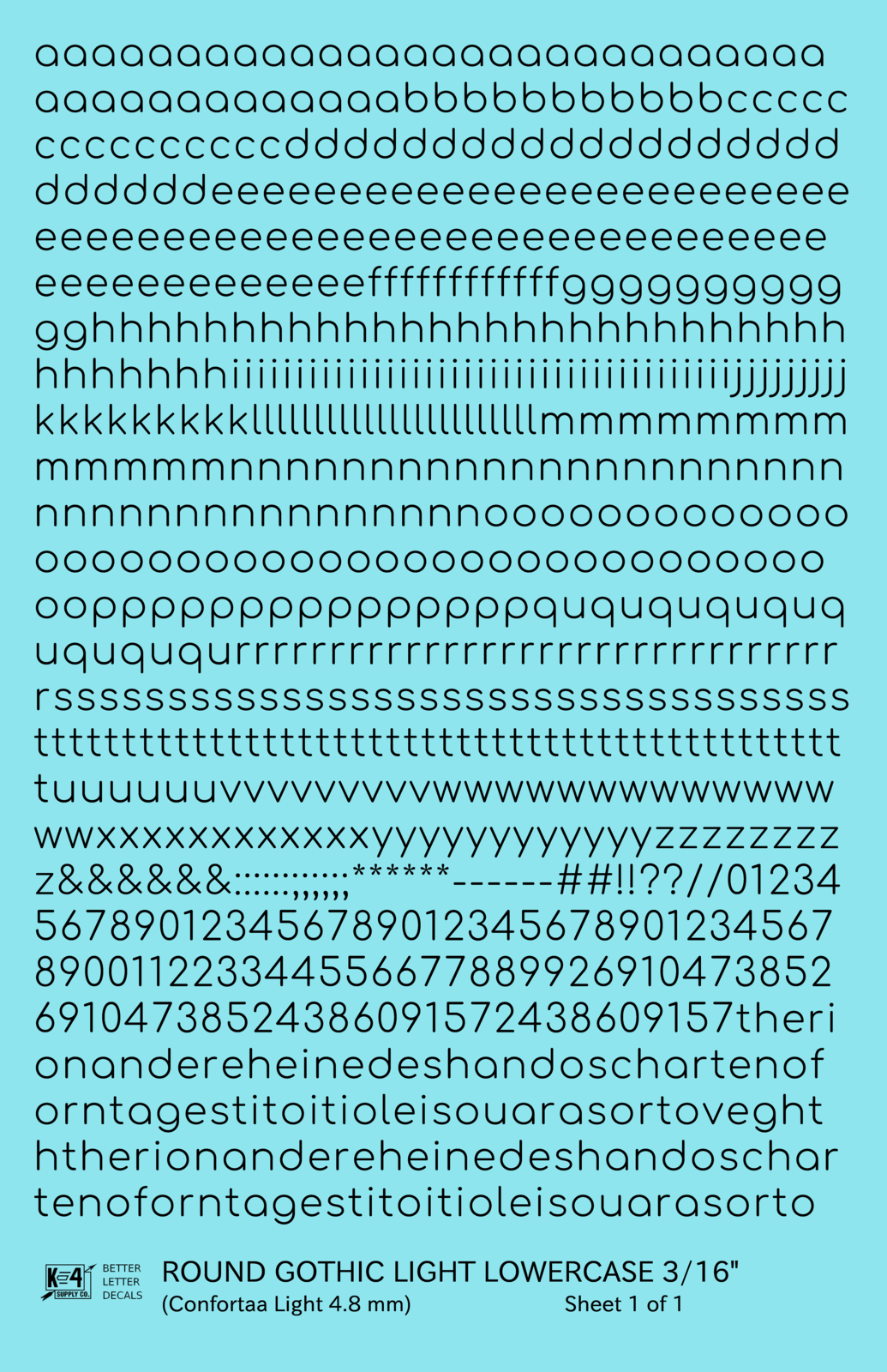 Lowercase Round Modern Gothic Light Letter