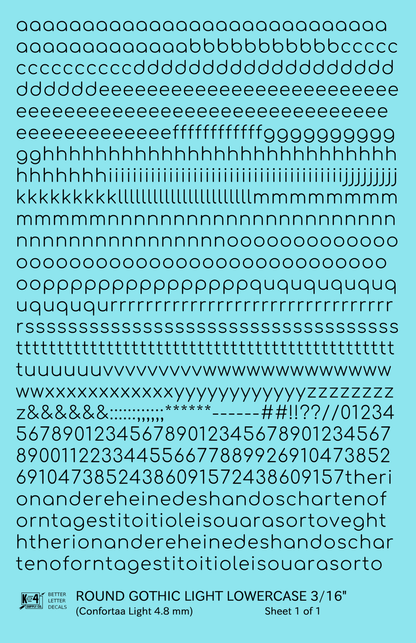 Lowercase Round Modern Gothic Light Letter