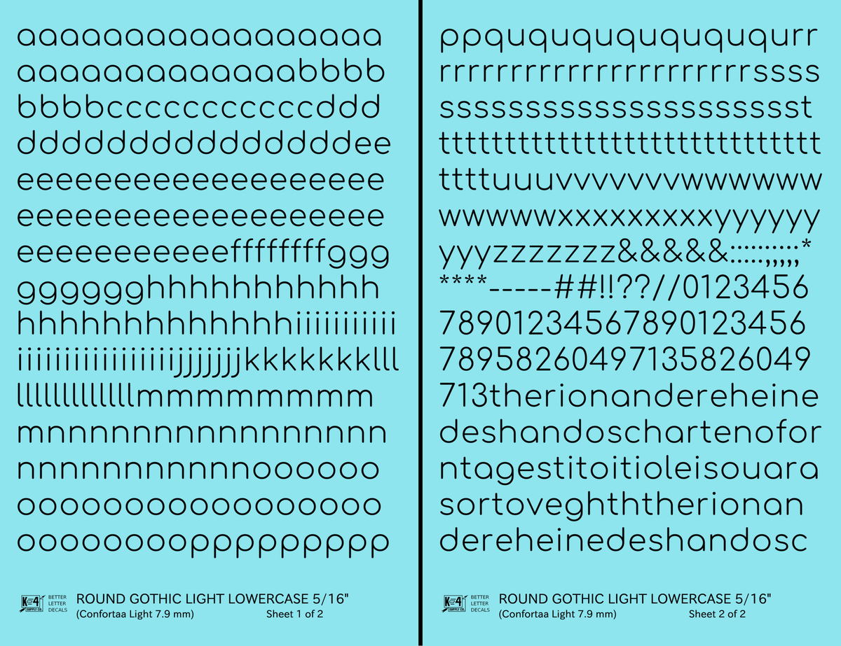 Lowercase Round Modern Gothic Light Letter