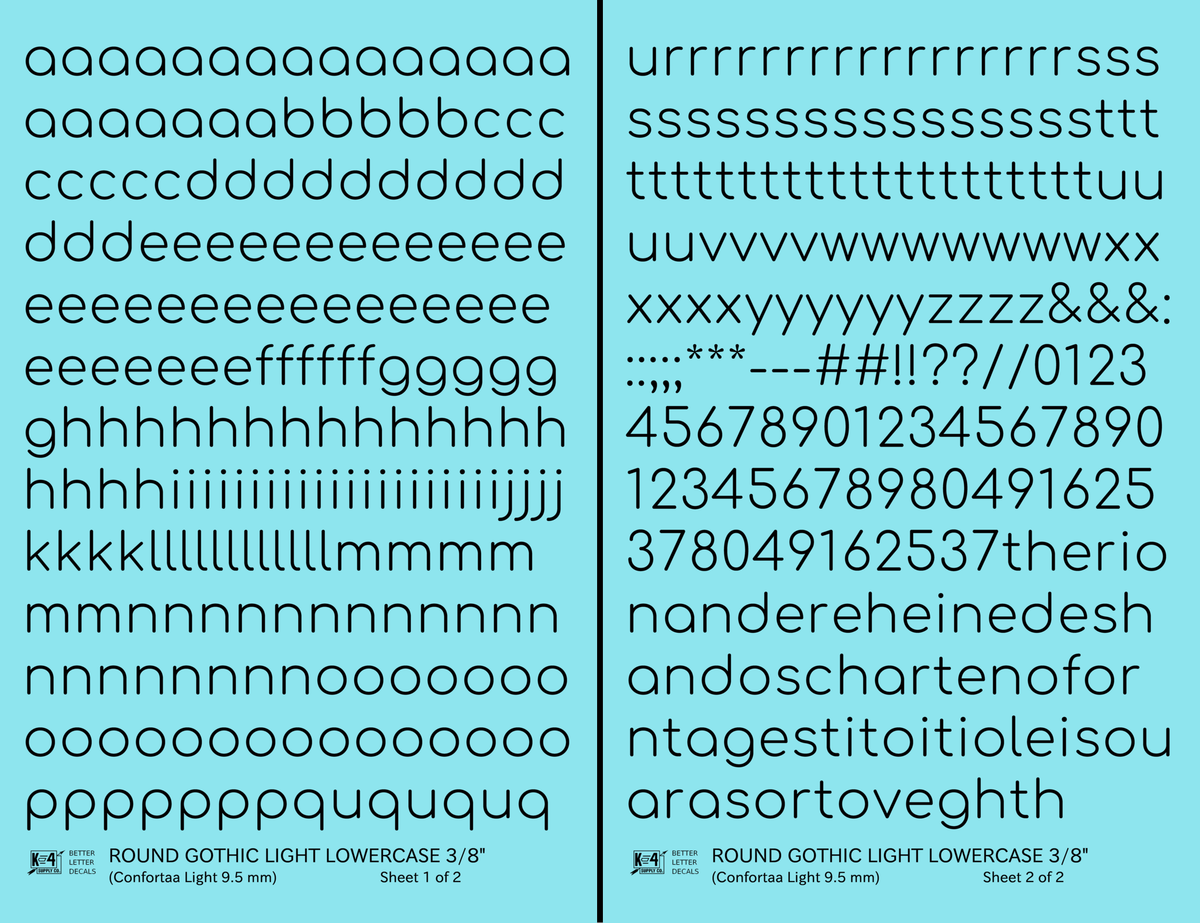Lowercase Round Modern Gothic Light Letter