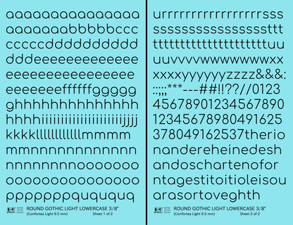 Lowercase Round Modern Gothic Light Letter