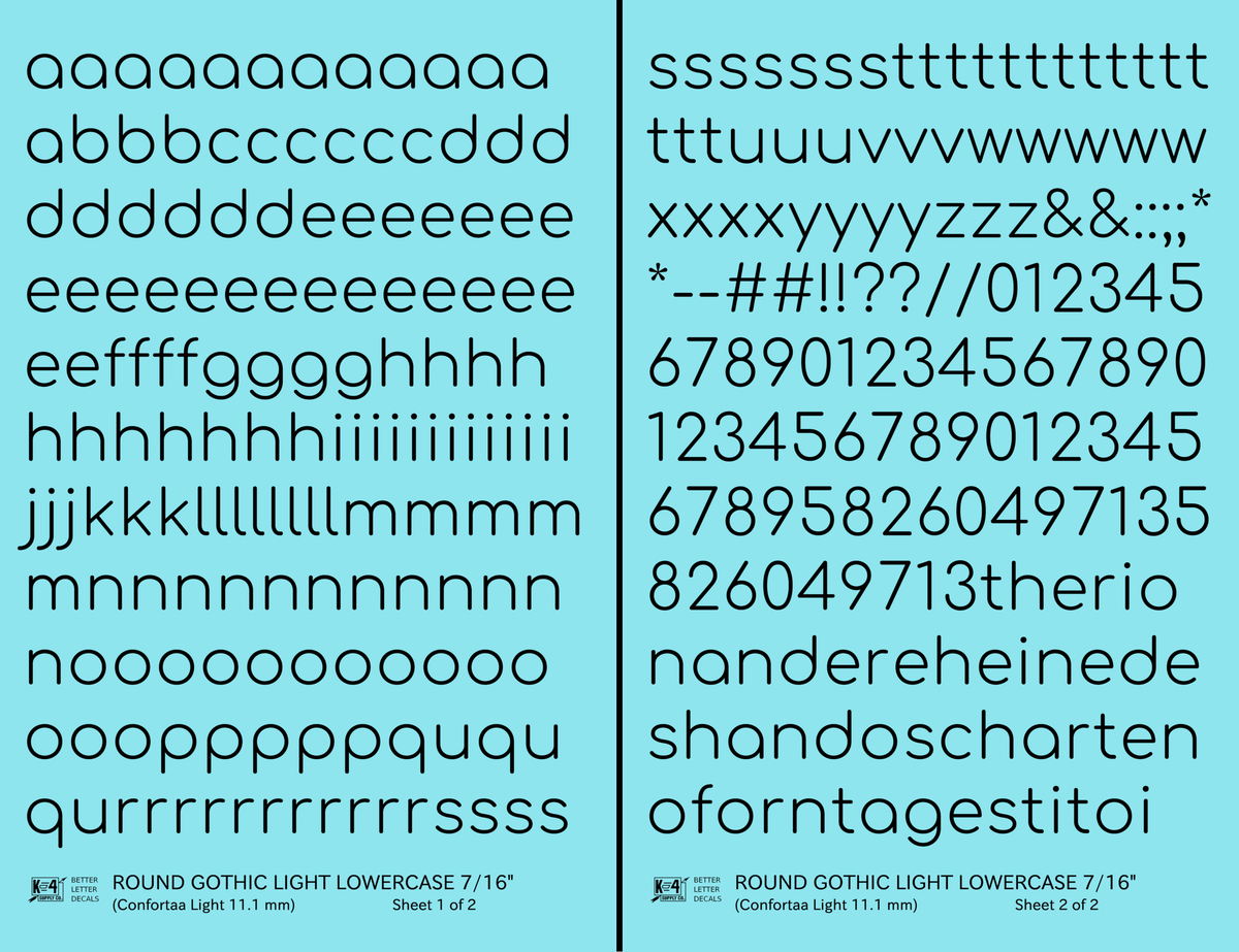 Lowercase Round Modern Gothic Light Letter