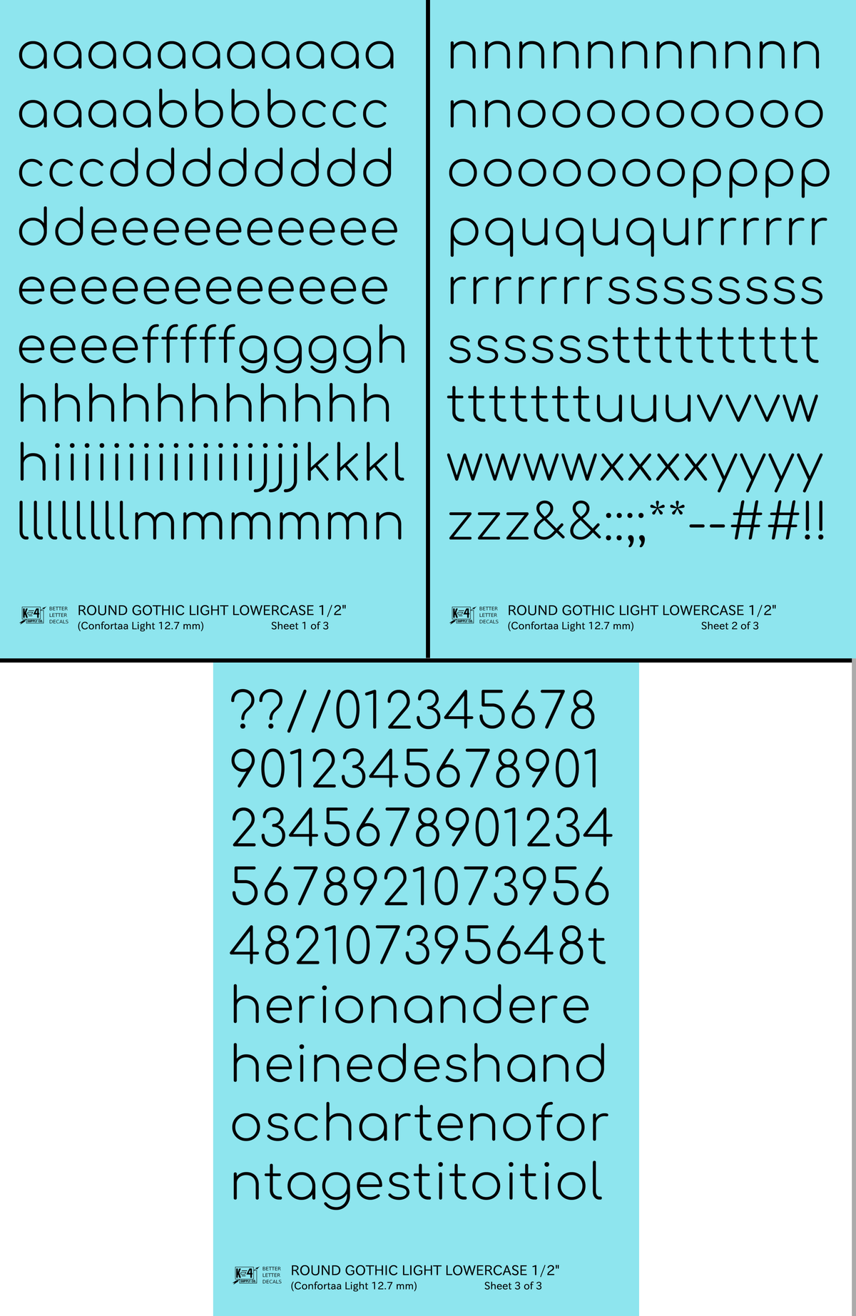 Lowercase Round Modern Gothic Light Letter