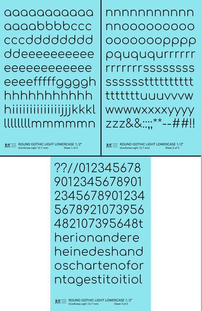 Lowercase Round Modern Gothic Light Letter