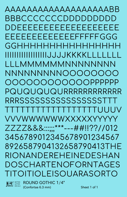 Round Modern Gothic Letter Number Alphabet