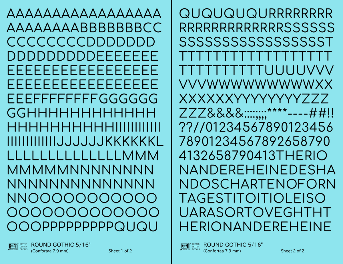 Round Modern Gothic Letter Number Alphabet
