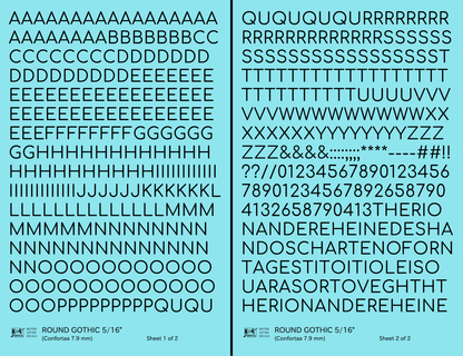 Round Modern Gothic Letter Number Alphabet