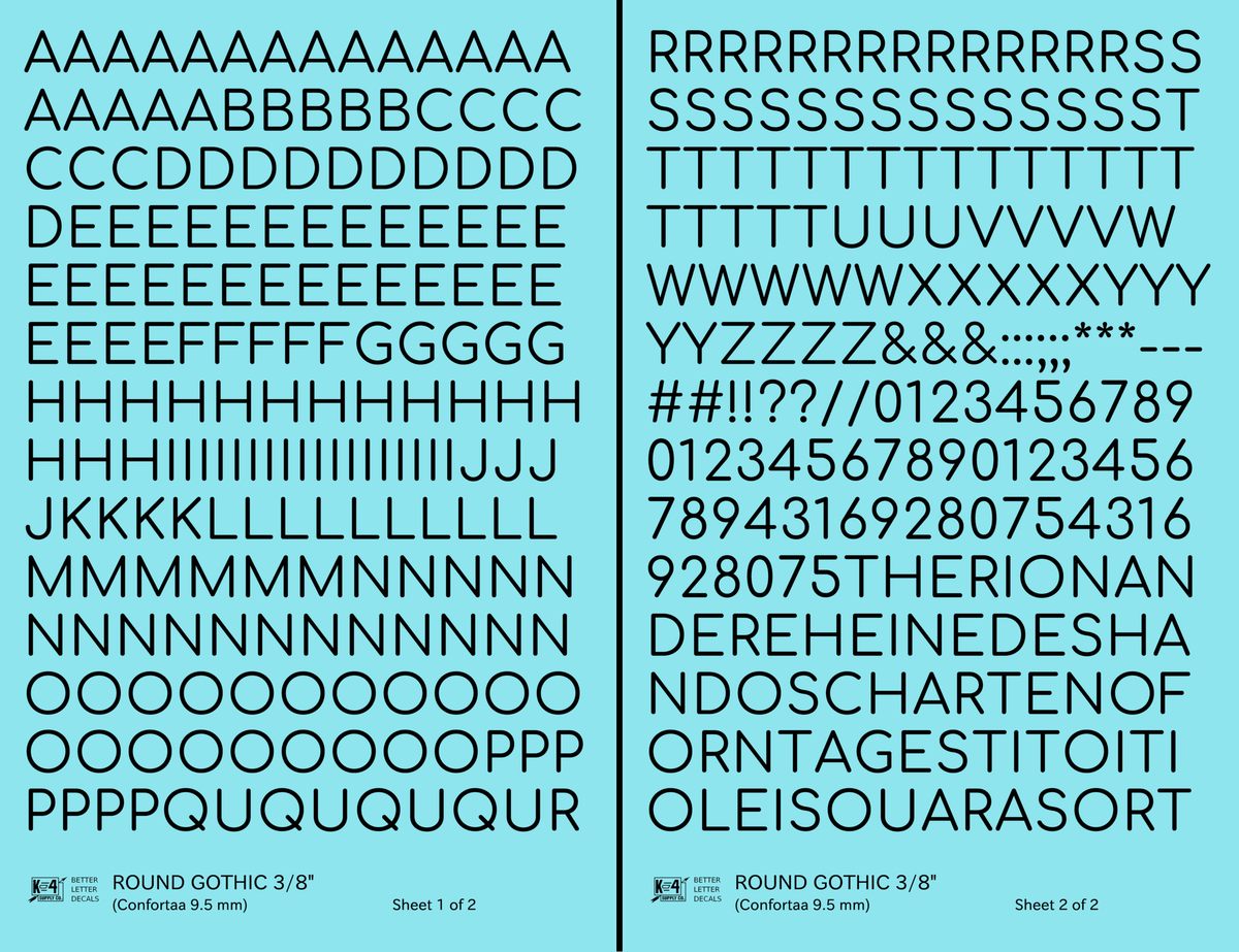 Round Modern Gothic Letter Number Alphabet