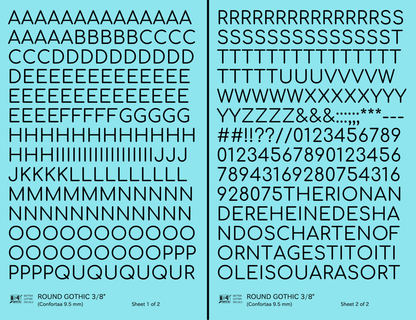 Round Modern Gothic Letter Number Alphabet