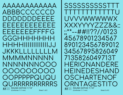 Round Modern Gothic Letter Number Alphabet